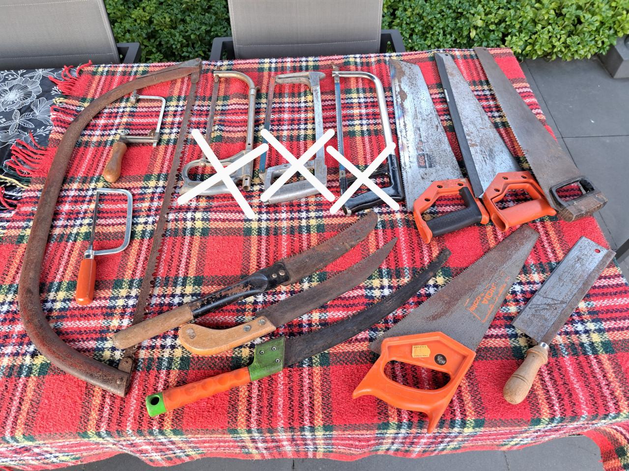 Tuingereedschap, klusjes dienst, diverse zagen etc.