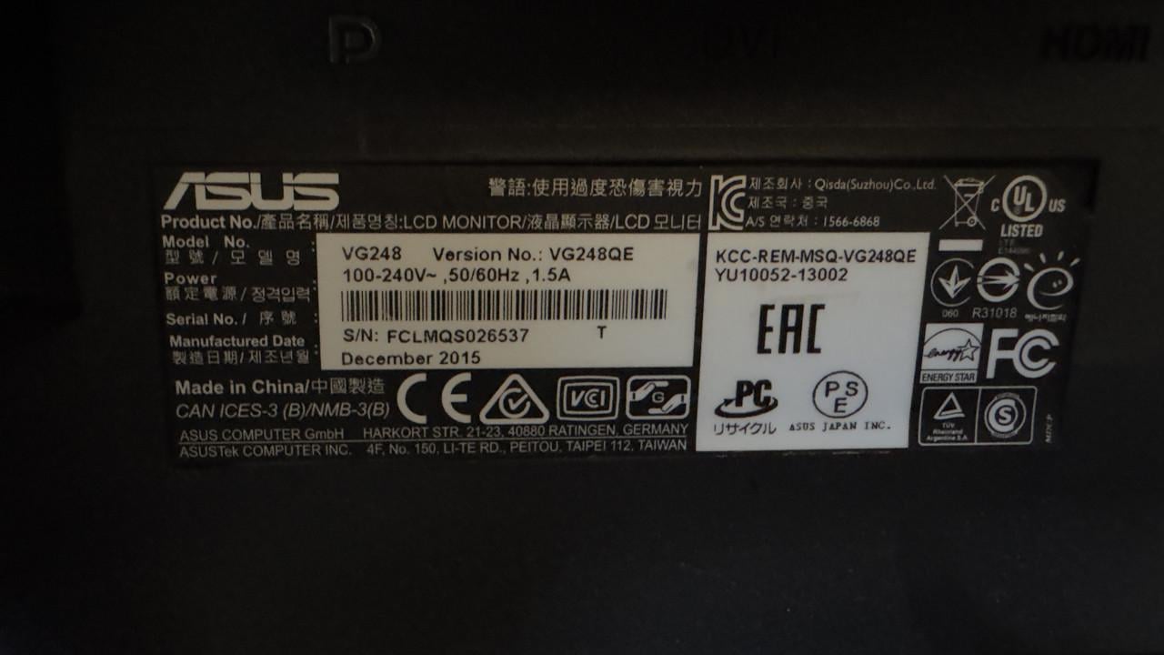 2× ASUS VG248QE – 24” 144Hz Gaming Monitor – Goede staat