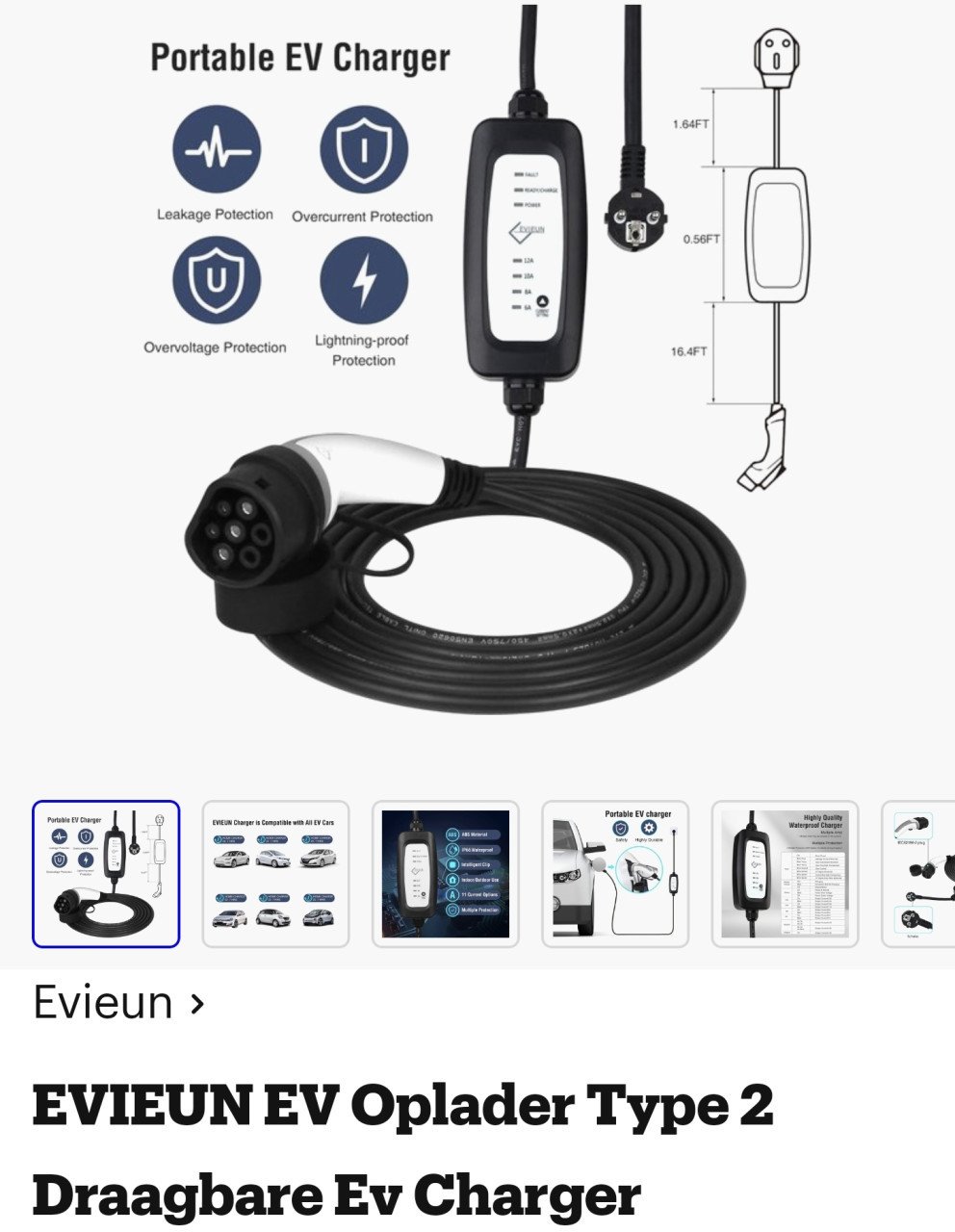 Portable EV CHARGER CABLE AUTO