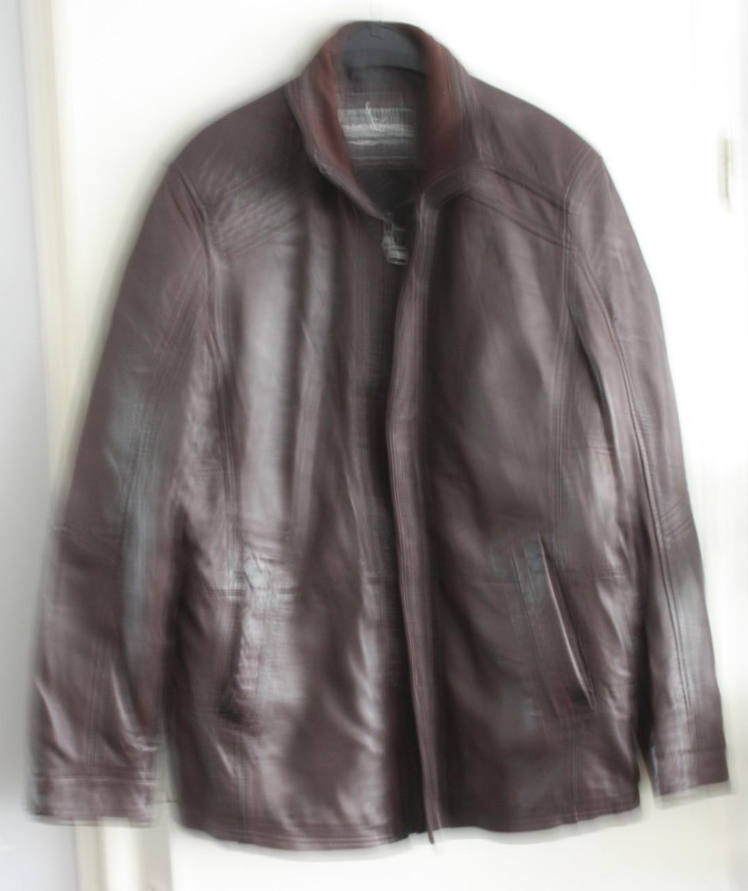 Bruine leren jas heren maat 54
