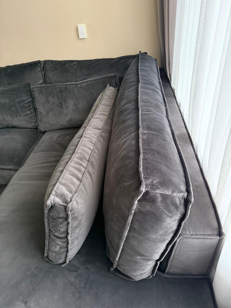 Velour bankstel antraciet