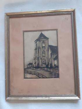 Schilderij *** Toren van ZOUTELANDE ***   1927 Ets