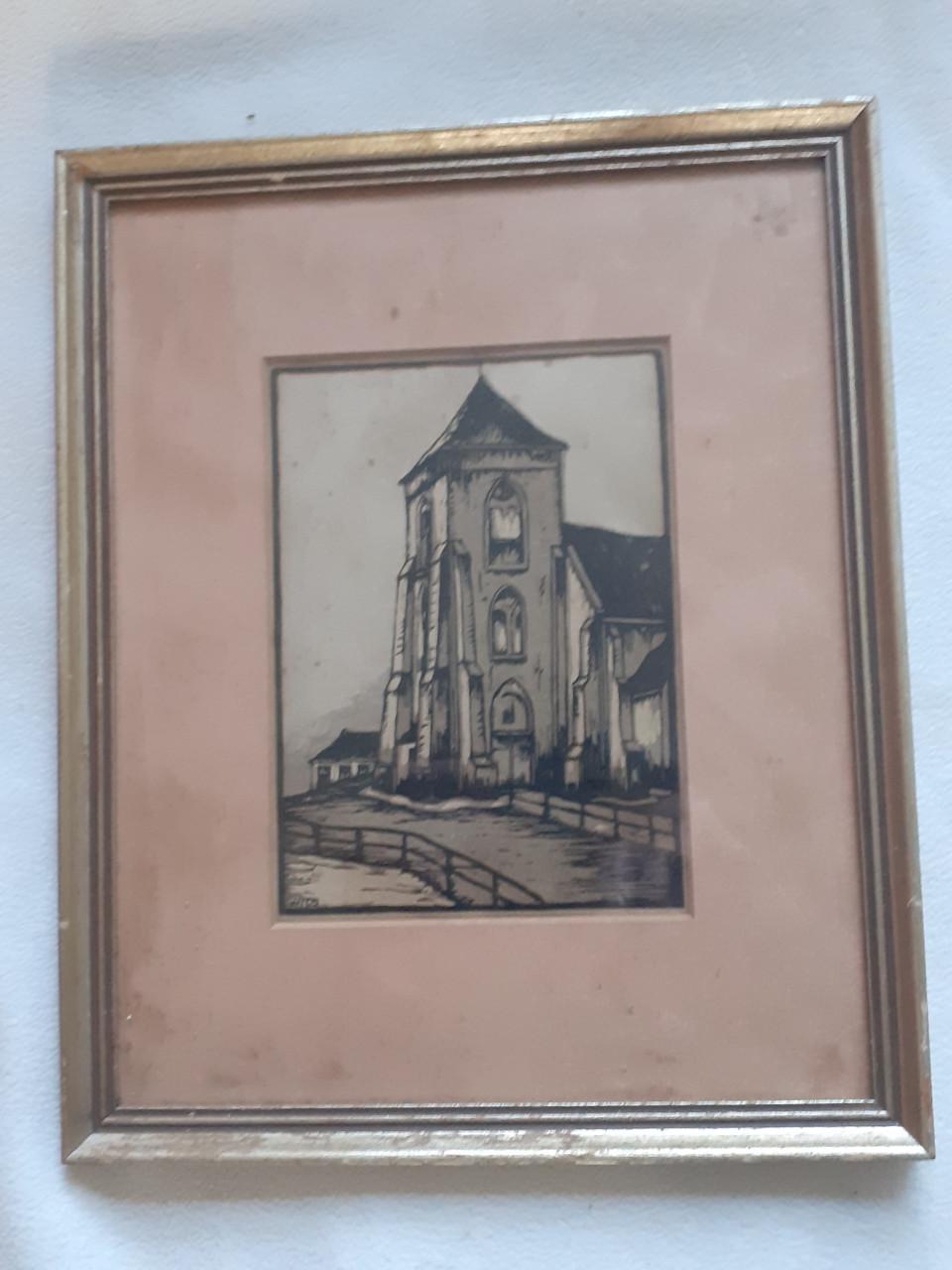 Schilderij *** Toren van ZOUTELANDE ***   1927 Ets