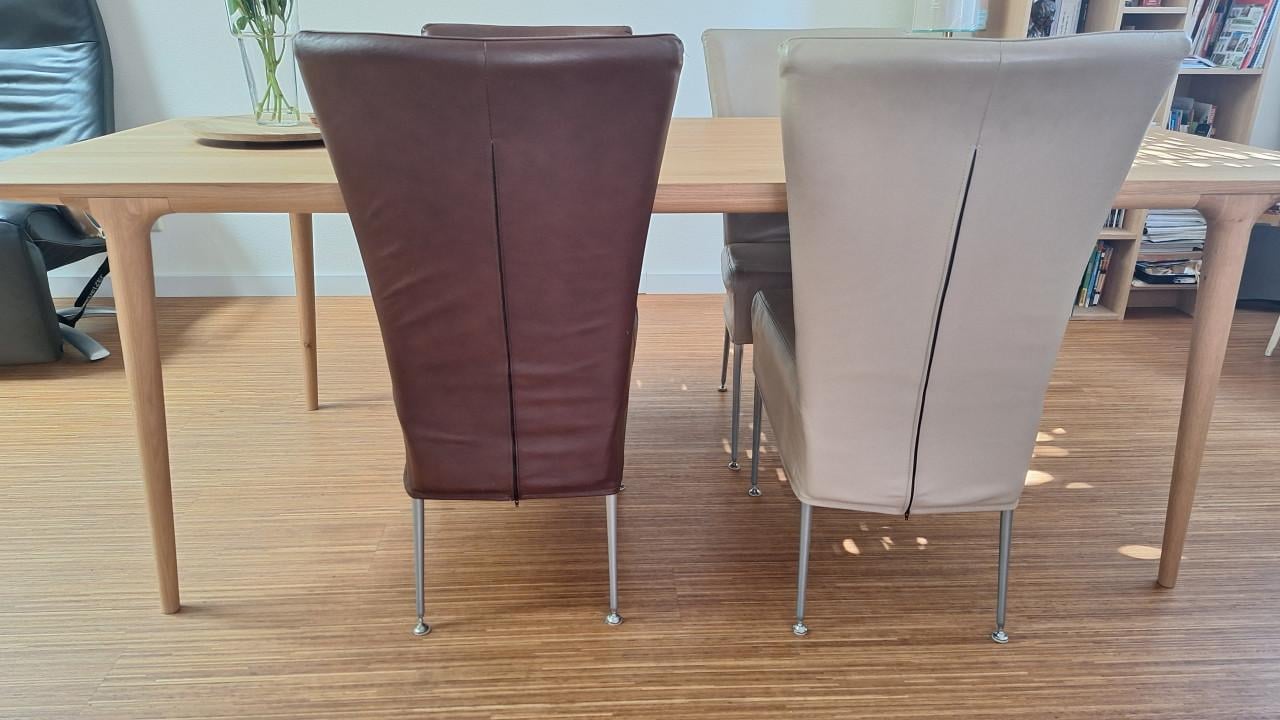 Lederen eetkamerstoelen 4 stuks