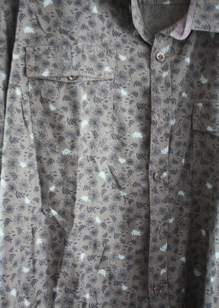 Groen overhemd met blaadjes patroon  maat 3xl