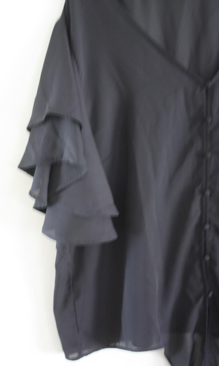 Zwarte blouse met wijde mouwen maat 46