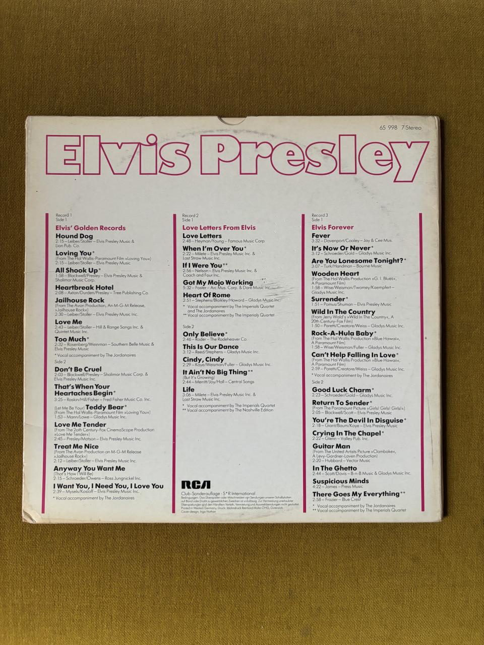 Elvis Presley - 3 LP's Vinyl Album