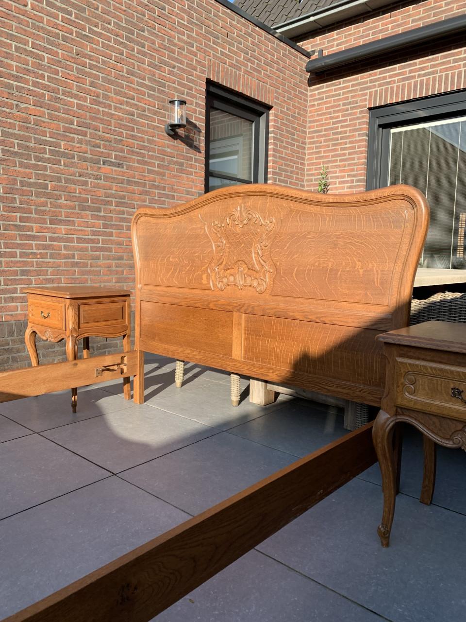 ✨Schitterend Sfeervol Antiek Brocante Tweepersoonsbed met Nachtkastjes ✨