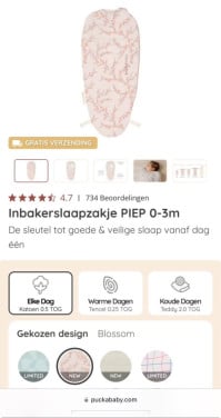 Puckababy inbakerzak Piep