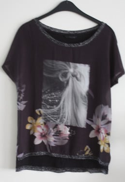 Zwart shirt met foto print  maat s