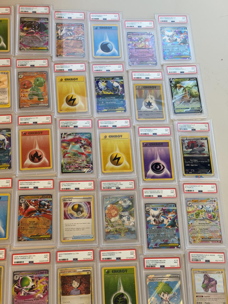 50 STUKS Pokémon PSA Slabs Partij lot goedkope PSA 8-9 slab