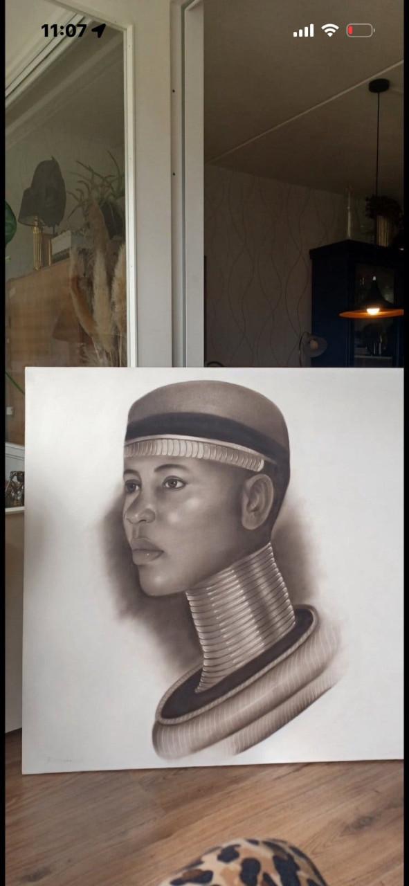 Groot acryl schilderij op doek