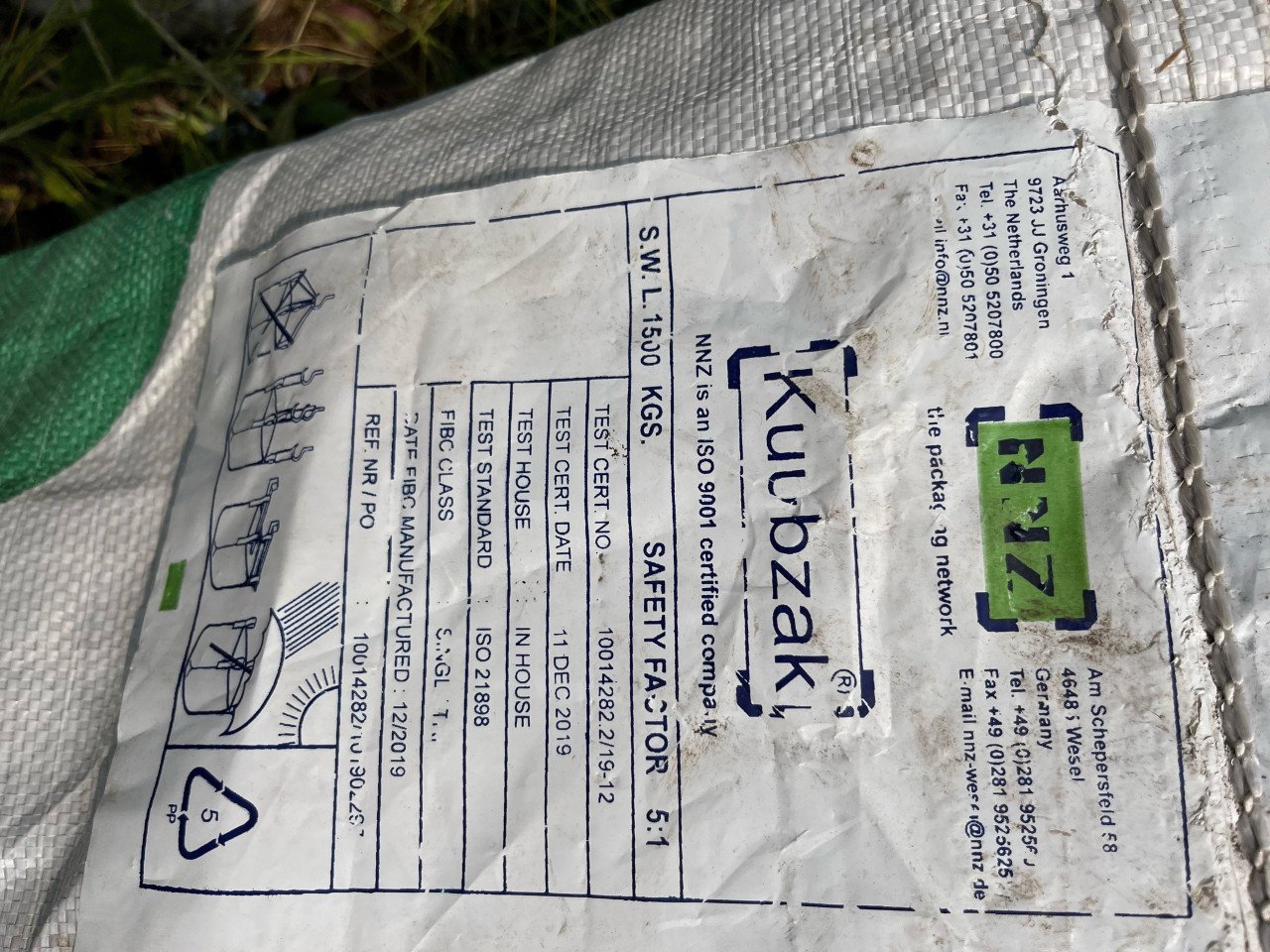 Puinzakken, big bags, afvoerzakken