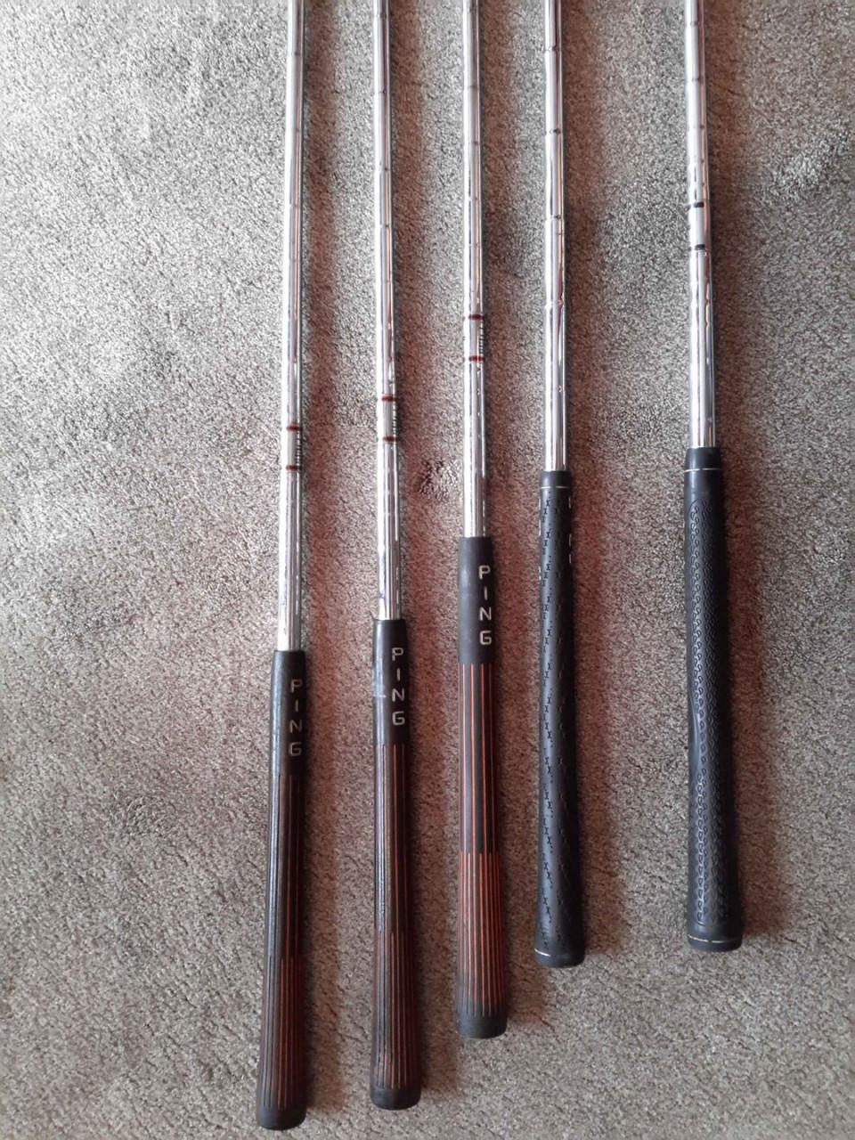 Golfset met vijf Ping Zing 2, no. 3,5,6,7 en S