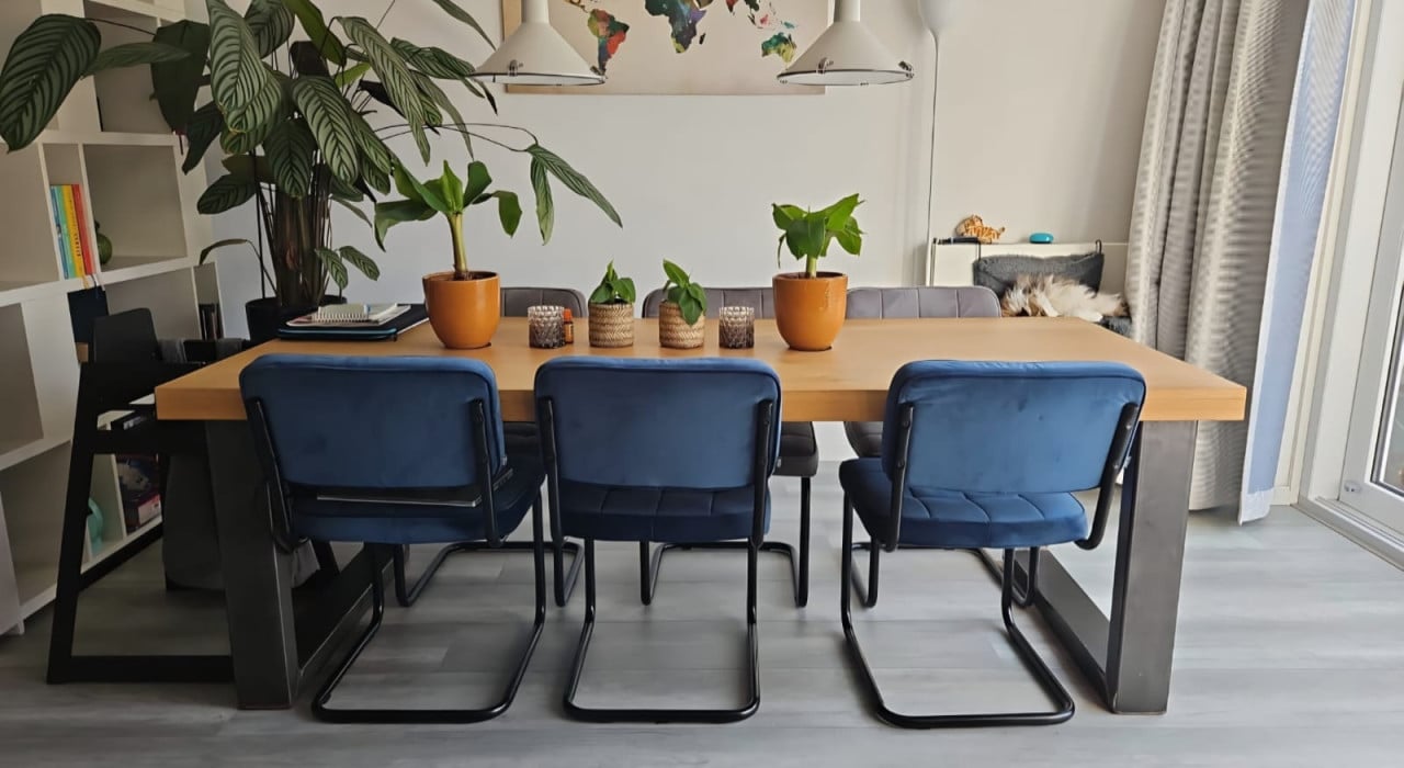Eikenhouten eettafel 220 x 90