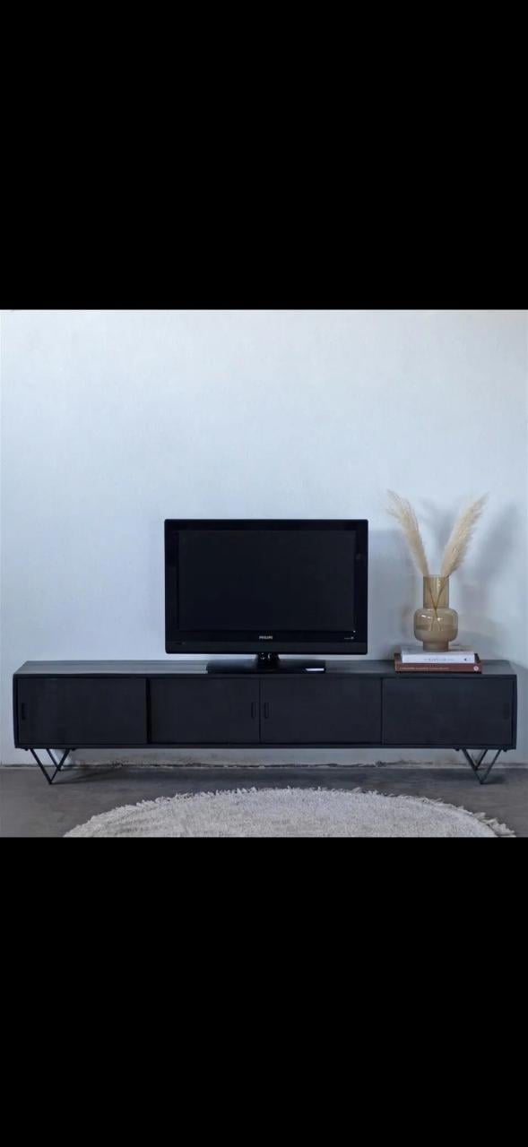 Mangohout tv meubel zwart