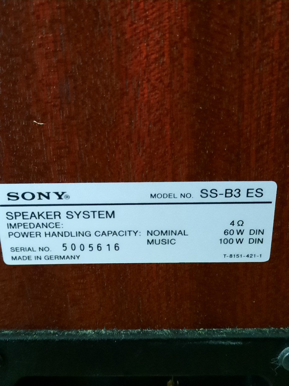 High End Sony SS-B3-ES Speakers