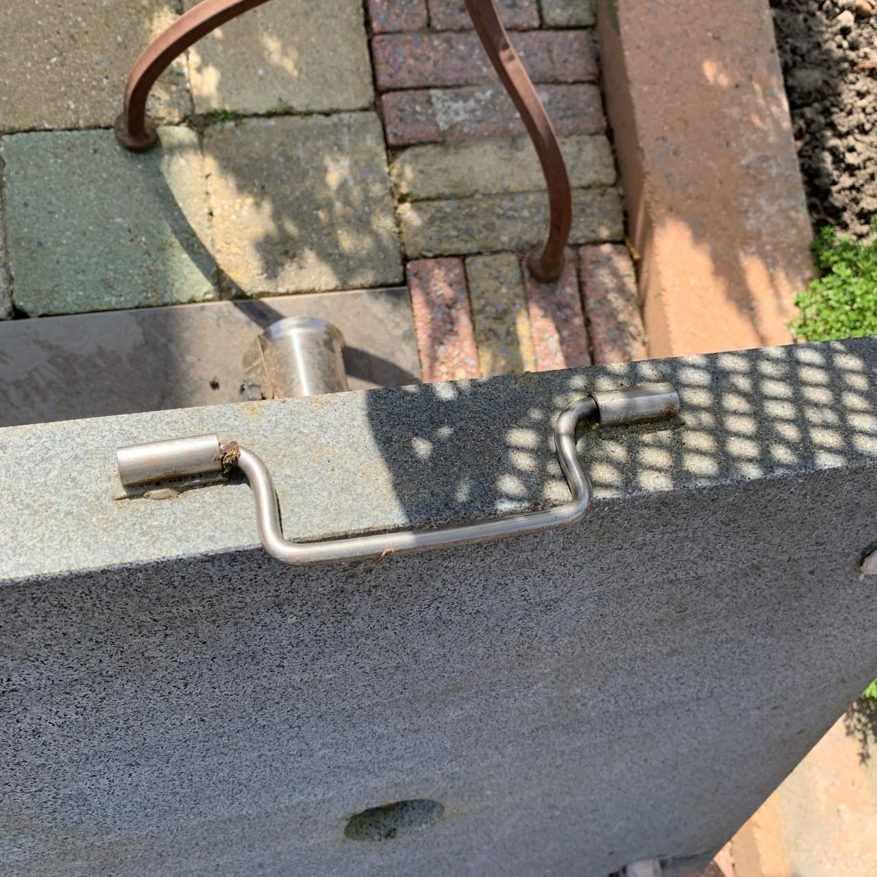 Parasolvoet graniet rvs