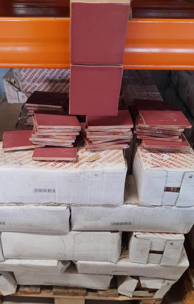 3035-293 handvormlook tegels, 13x13 cm, rozerood, van € 69,95/m² voor