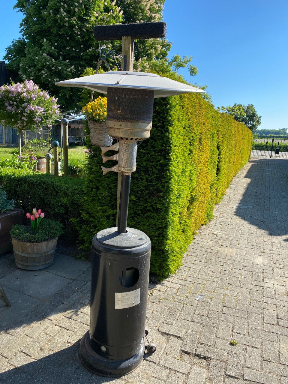 Terras verwarmer met gasfles