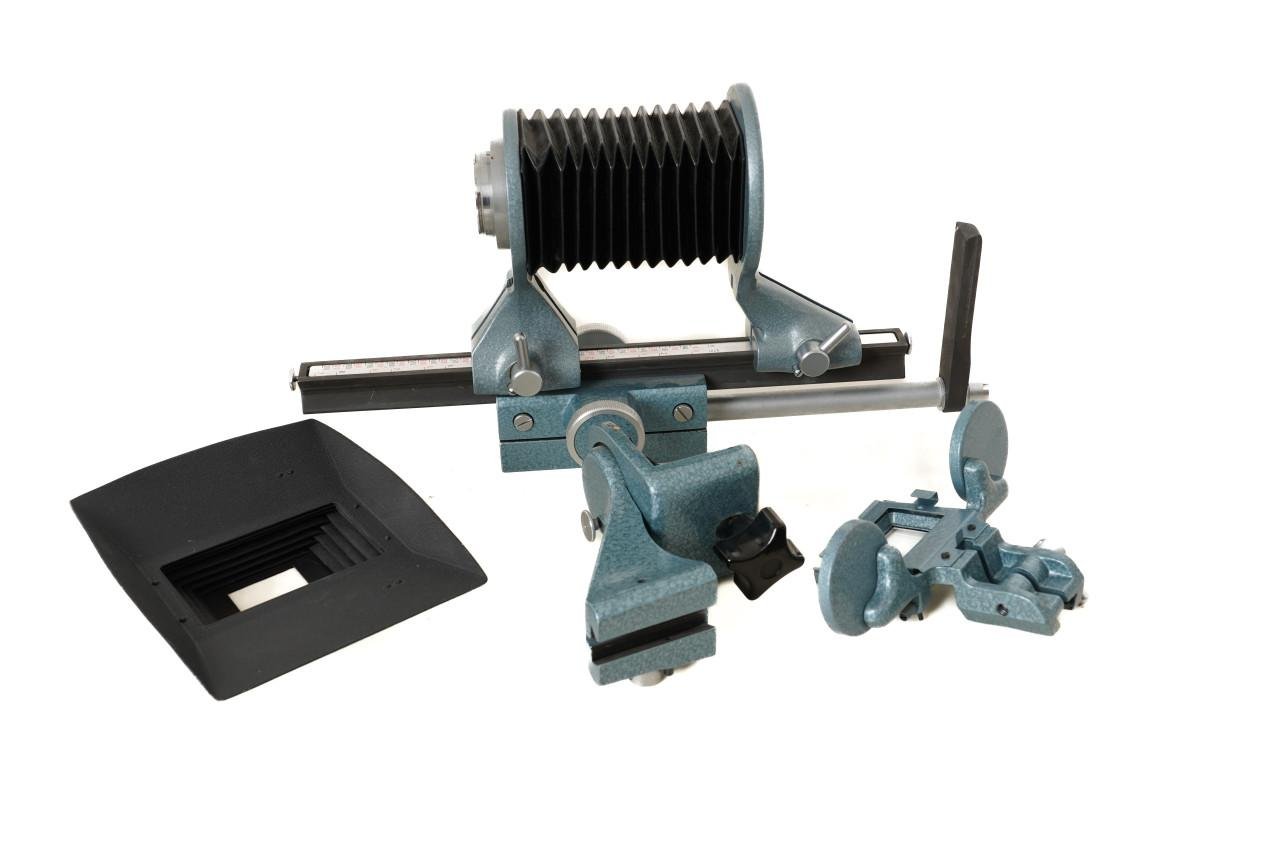 Exakta Macro Rails / Balg apparaat vintage hammertone