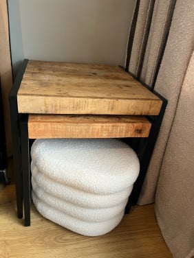 Bijzet tafel mango hout twee stuks