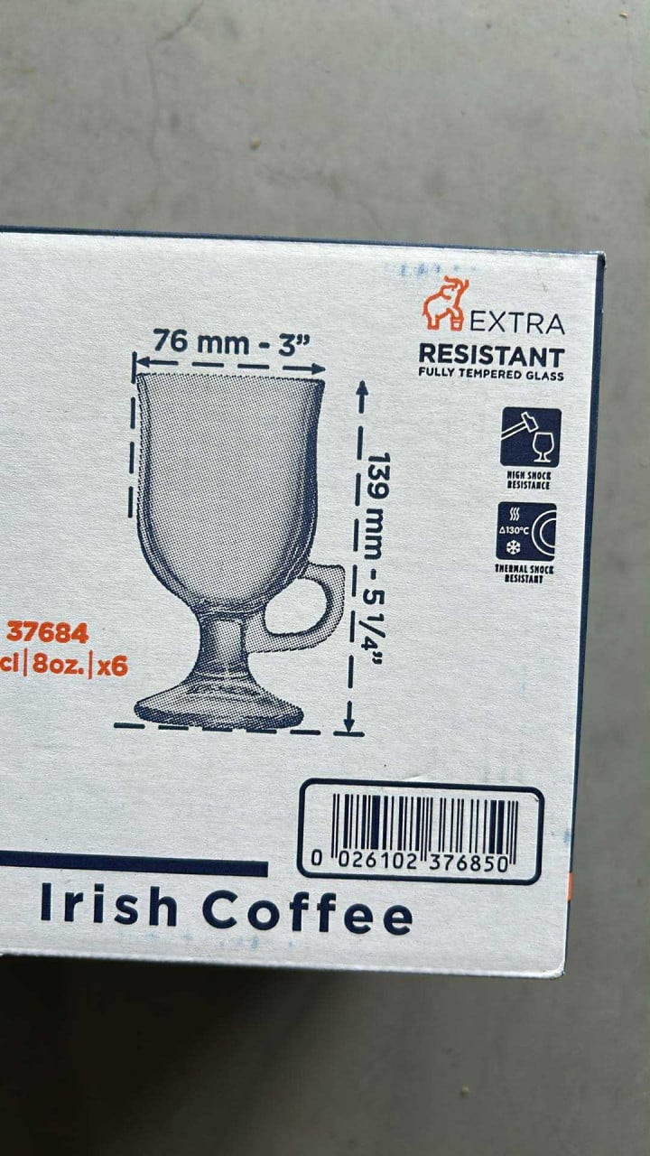 Arcoroc Irish Coffee glazen nieuw in doos