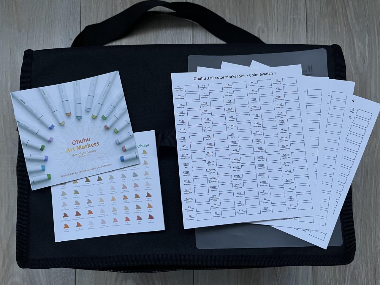 Ohuhu markerset 320 stuks (brush & chisel) - NIEUWE STAAT