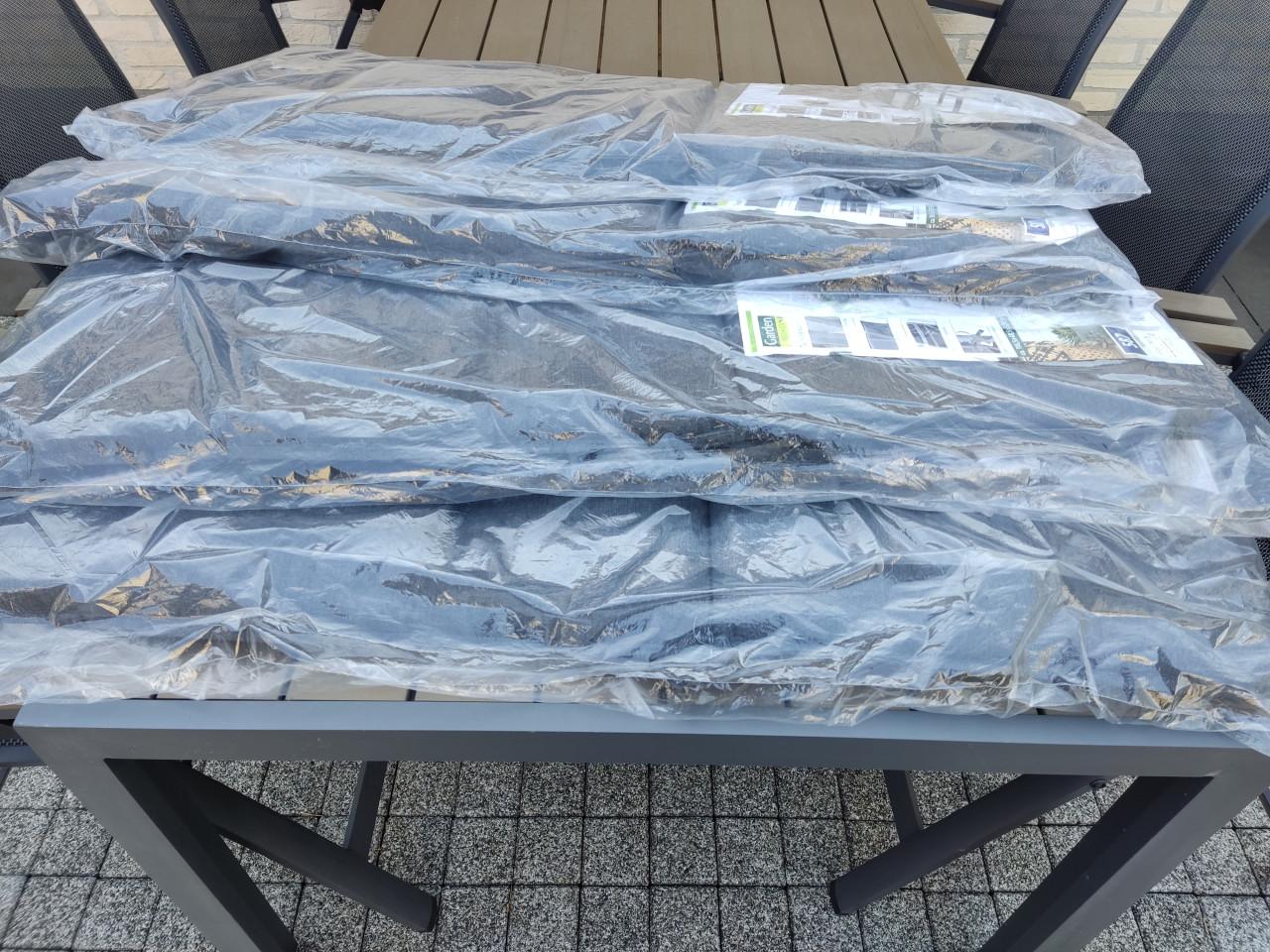 Tuin Stoelkussen Nieuw - Hoog model - Antraciet - 4 stuks