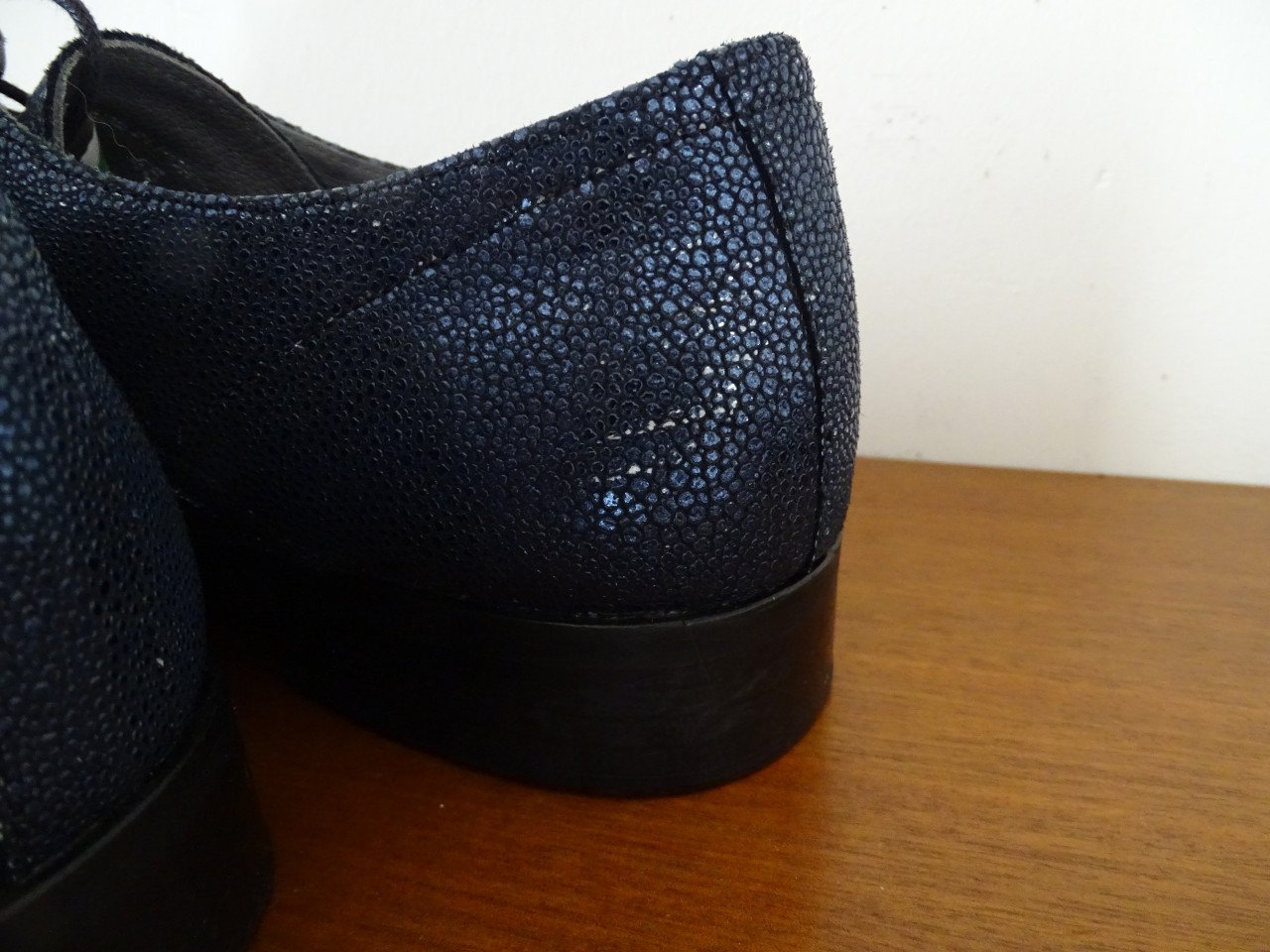 Hippe Blauwe Italiaanse schoenen Mt 45 glitter.
