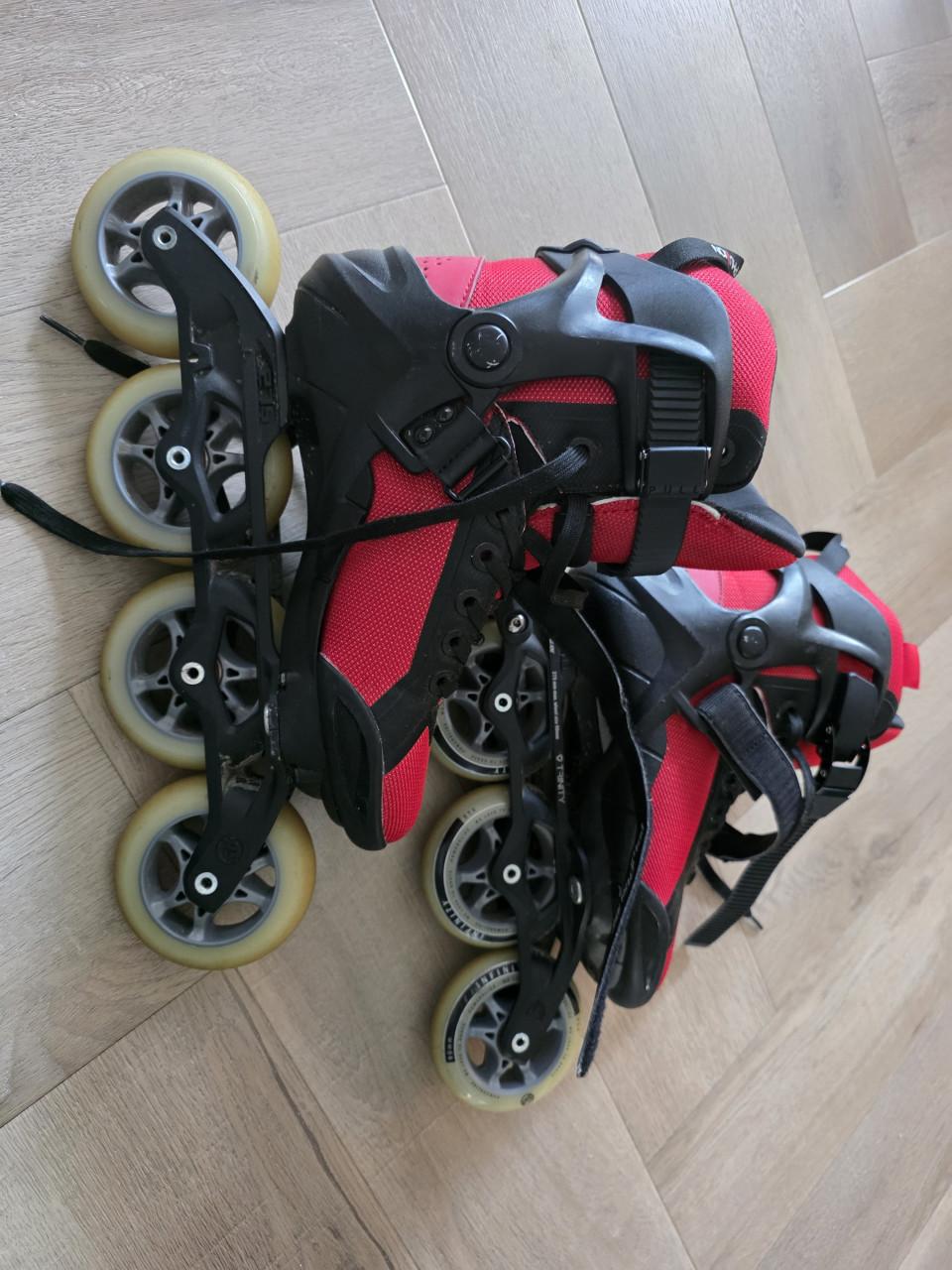 Power slide phusion red 90 maat 39 incl tas en bescherming