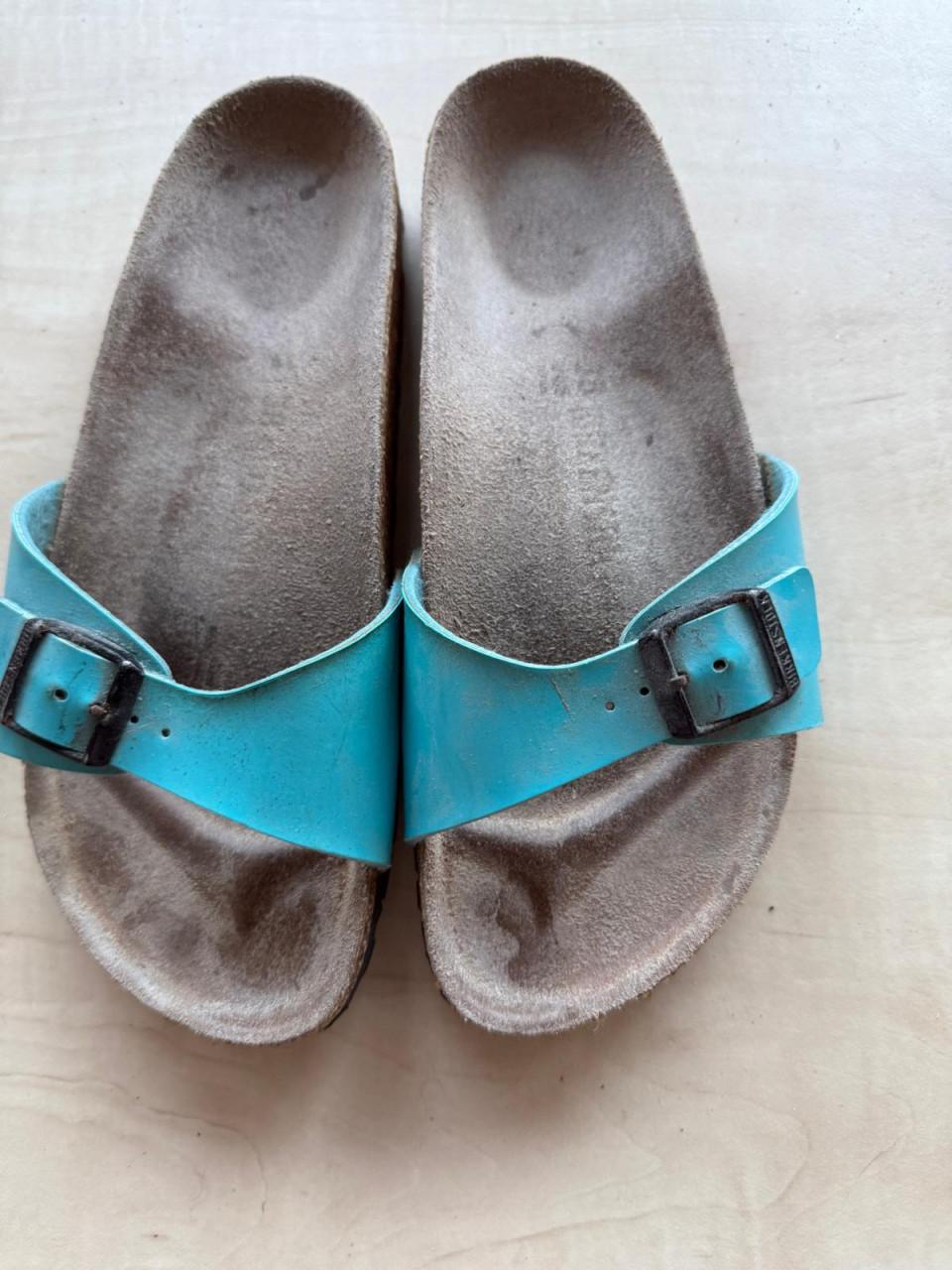 Blauwe Birkenstock slippers