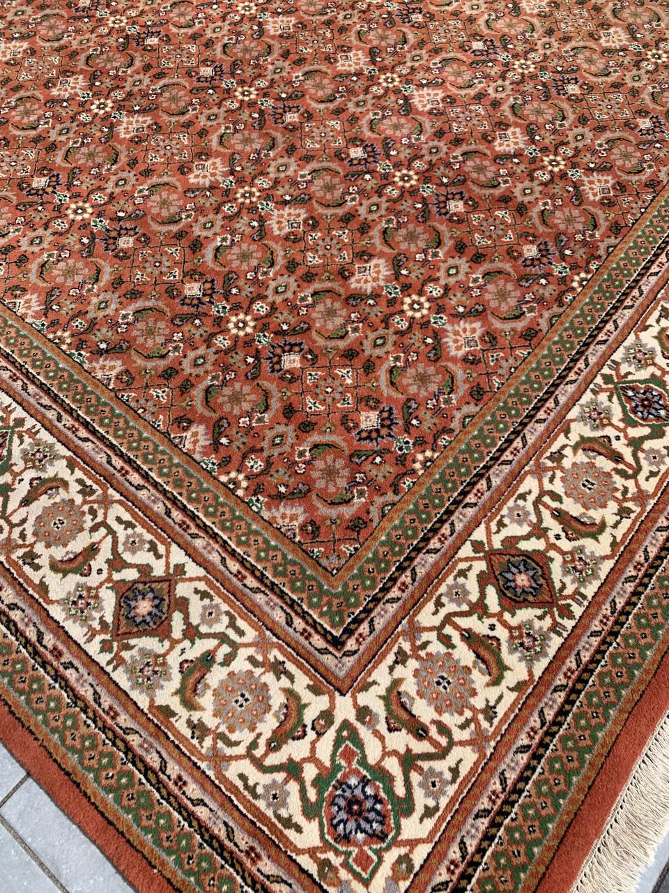 ✨Waanzinnig Mooi Oranje/Groen Handgeknoopt Vintage Vloerkleed✨