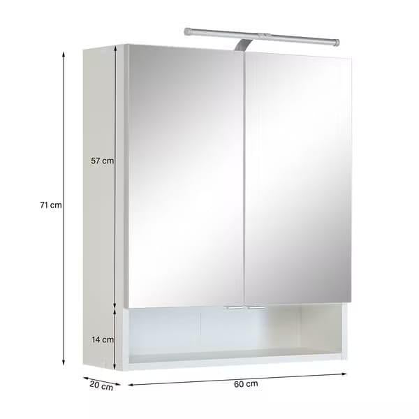 Spiegelkast met verlichting en stopcontact