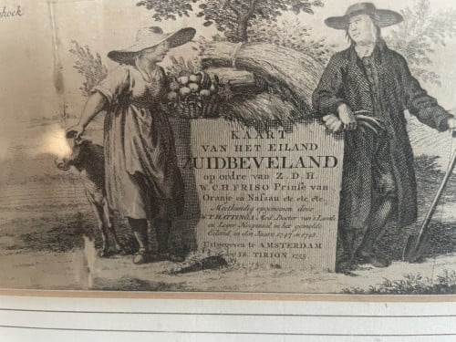 Kaart van Zuid-Beveland 1753 door W.T.Hattinga