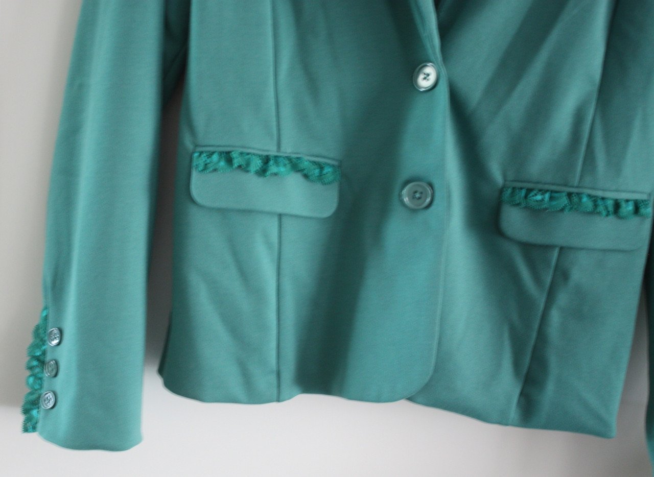 Groene blazer met kanten details maat xl