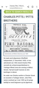 Barbiersmes gebr PITTS Cheffield.