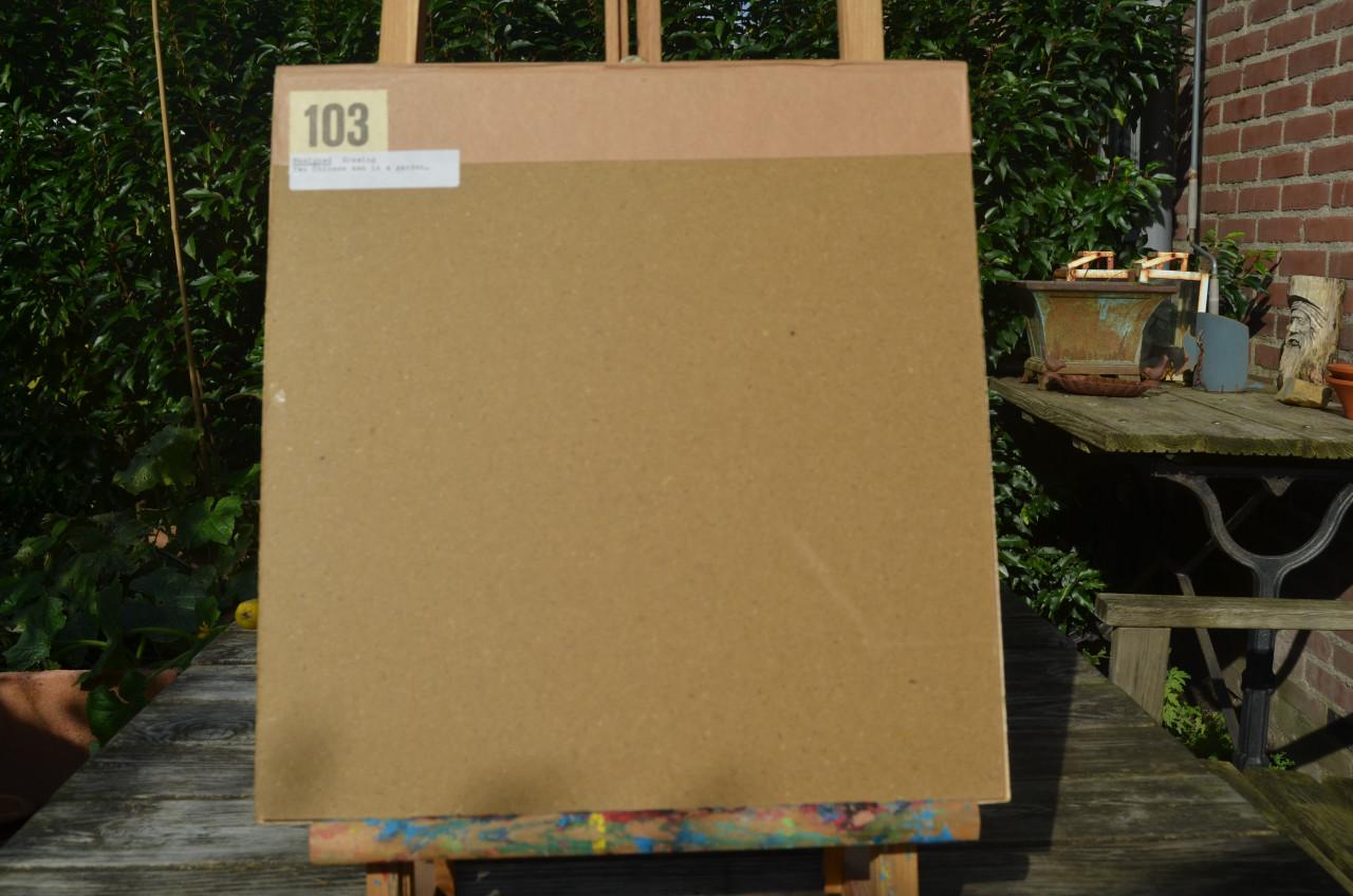 Mooie Chinese tekening ca. 1900 (2) deels geinkt.