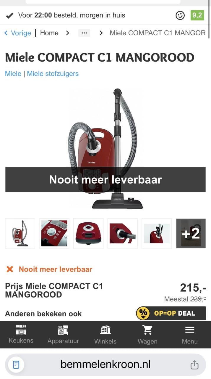 Miele Complact C1 Ecoline Stofzuiger als nieuw winkelprijs €215,-