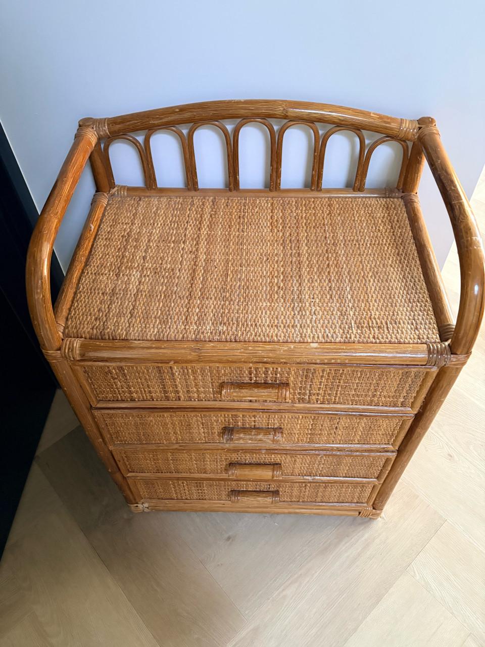 Izgst vintage rotan ladekastje