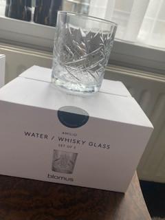 Blomus amilio, 3 set van 2 whisky glazen, 3 set van 2 schaaltjes