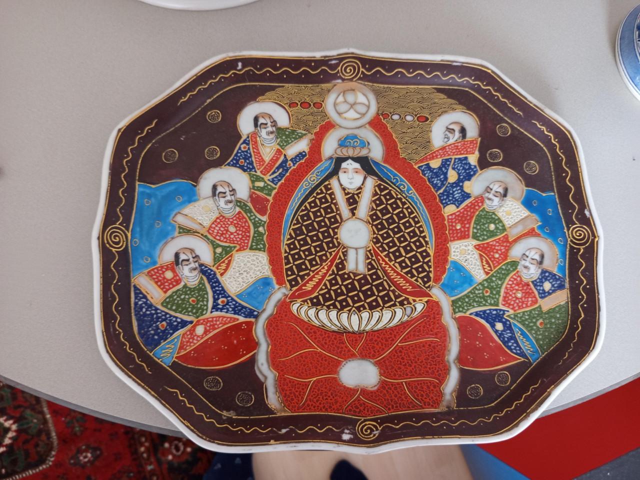 Antiek Japans Porselein dienblad keramisch