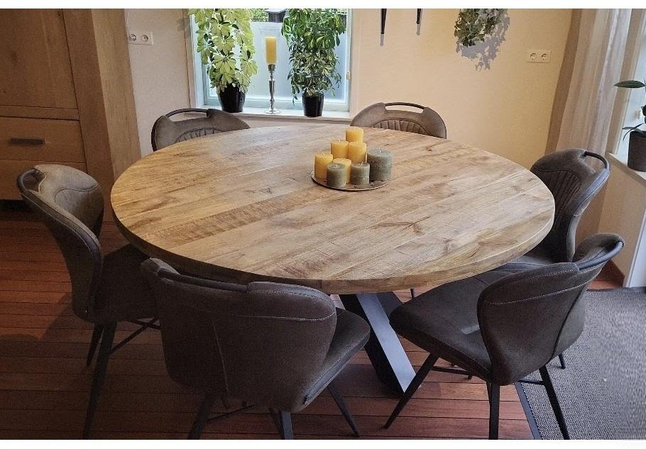 Z.g.a.n. eettafel rond 160 mangohout