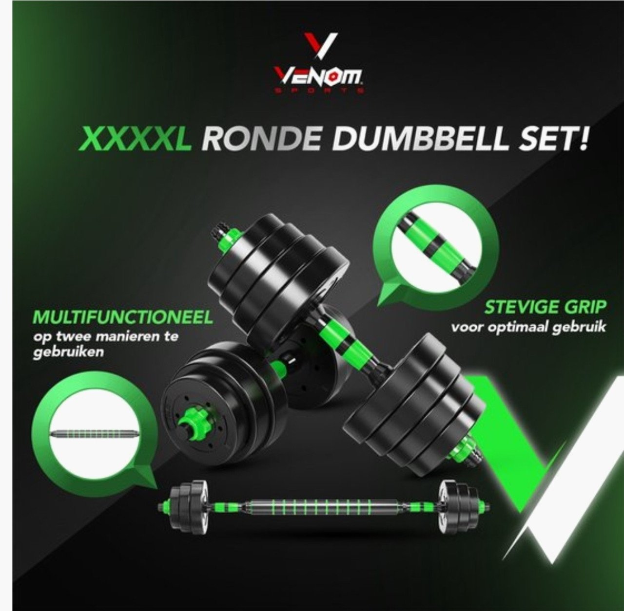 ZGAN Venom sports 2in 1  vinyl dumbell/halter set te koop.