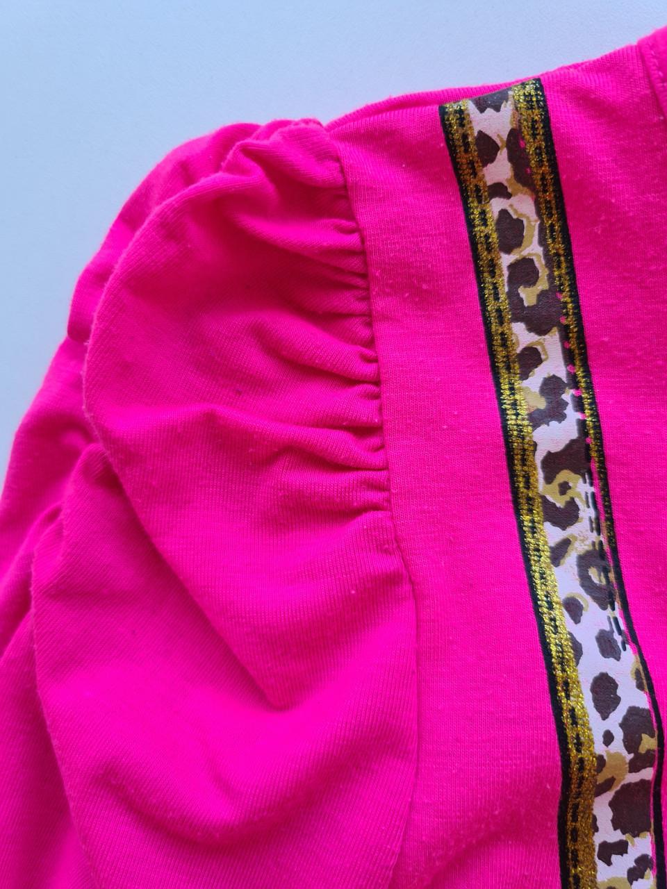 Persival fuchsia roze longsleeve met tasje applicatie  Mt 140-146