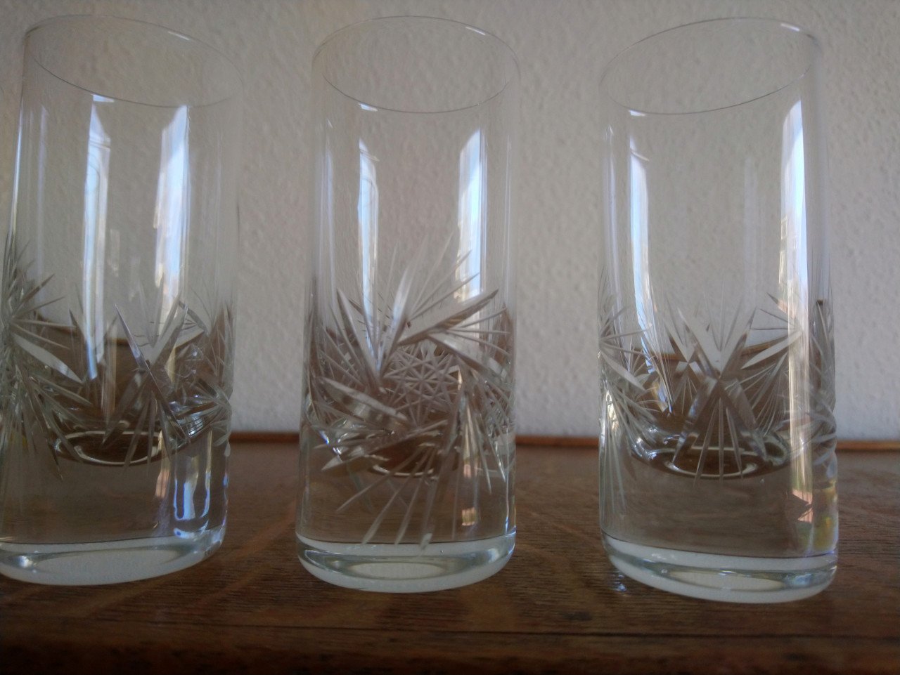 Set van 4 bewerkte glaasjes borrelglaasjes likeurglaasjes