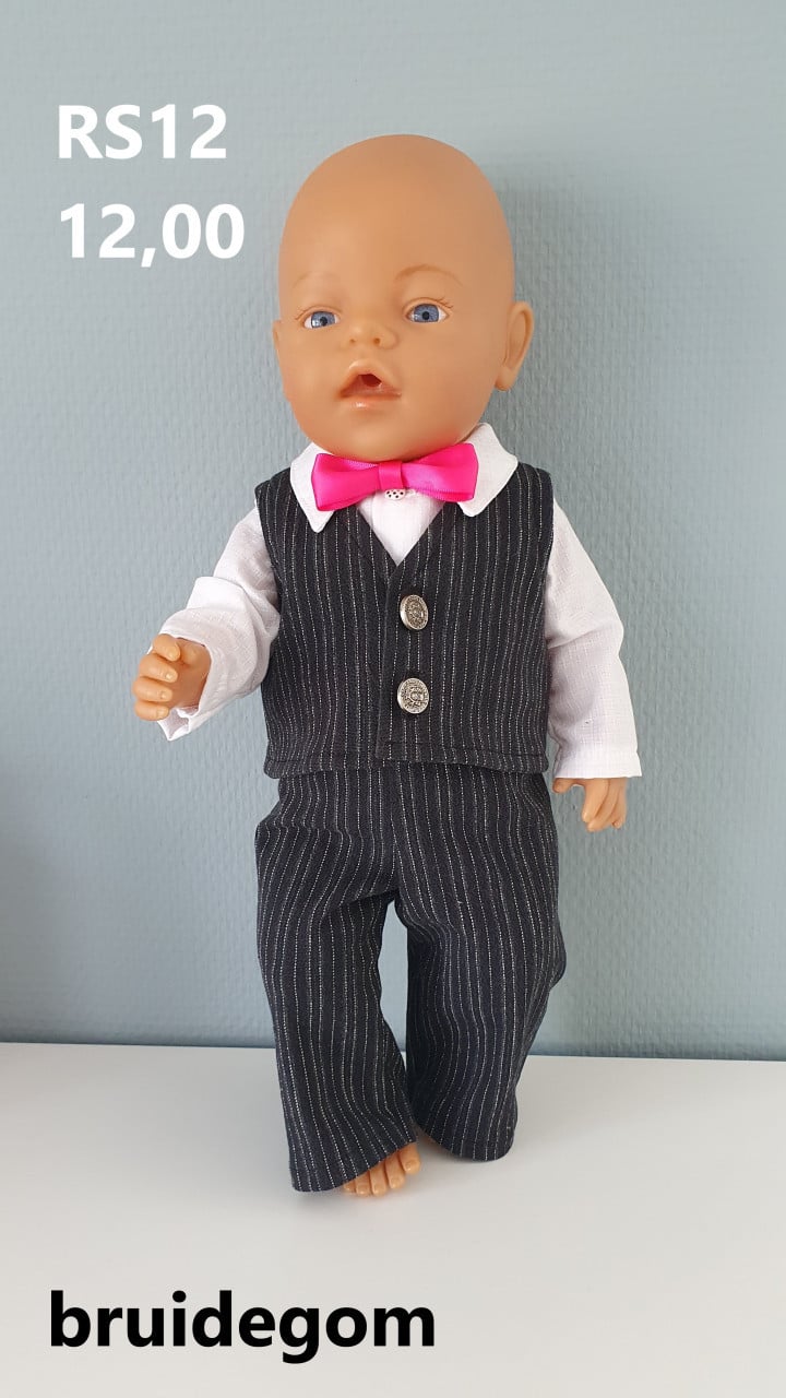 Baby born / babyborn set bruidegom . Opbrengst KiKa. Poppenkleertjes.