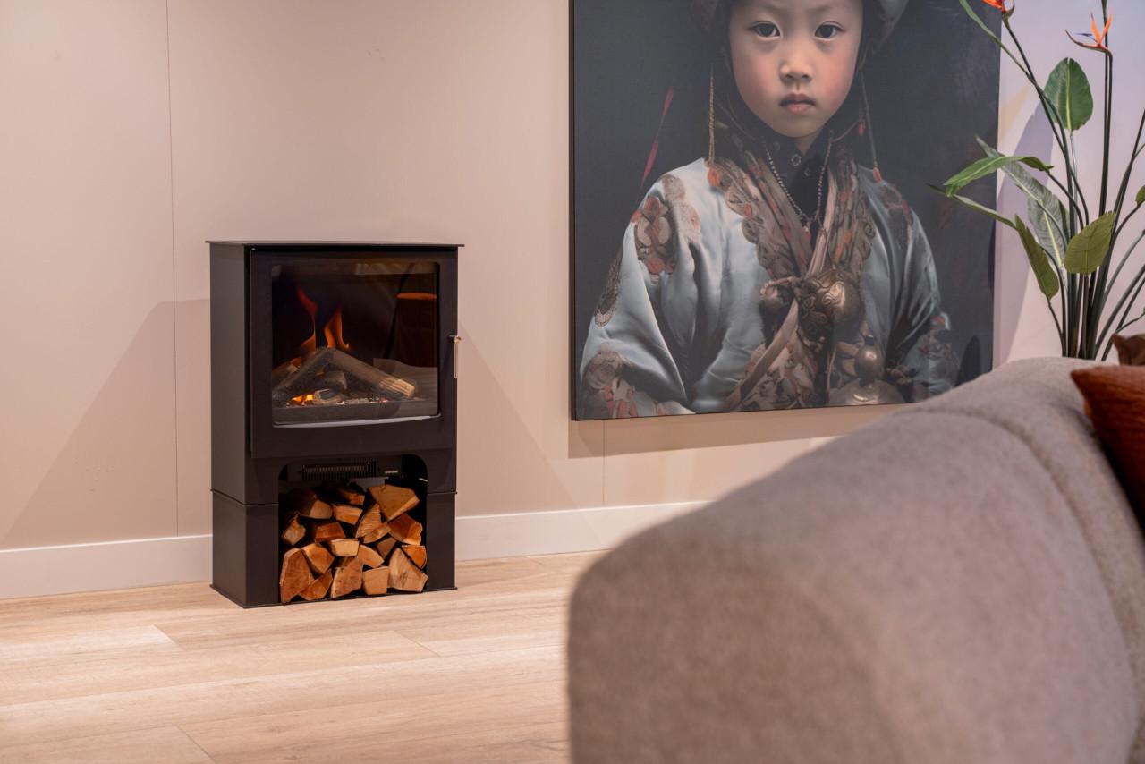 Electrische Haard Ilektro Woodland met houtvak