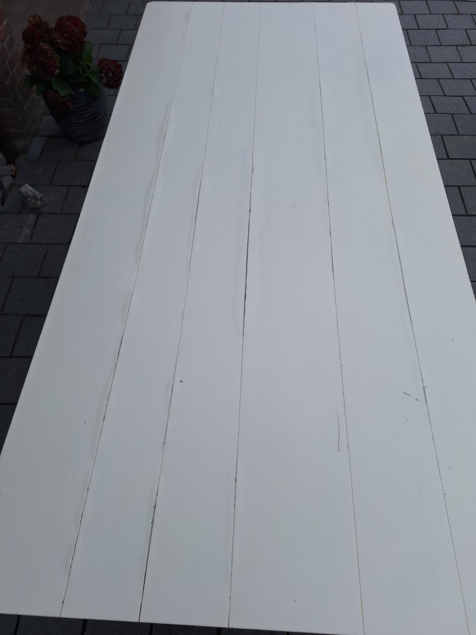 Houten tafel met 2 lades 2.10 x 1.00