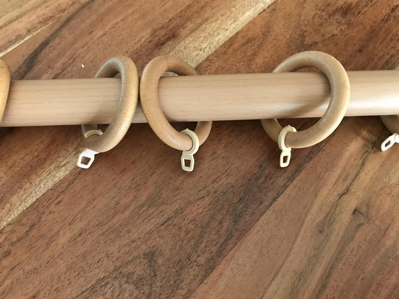 Gordijnroede voor ringen beukenhoutt 122 cm